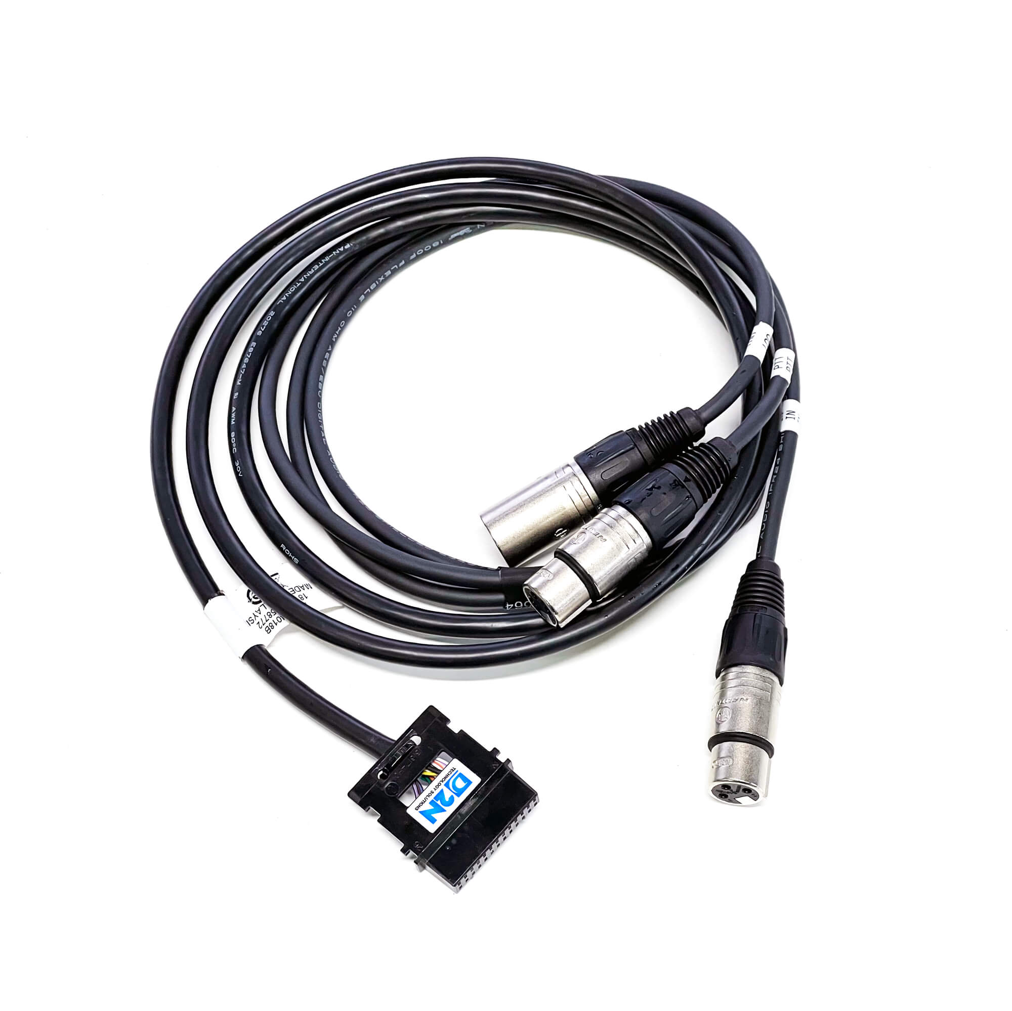 D2N Breakout cable to suit Motorola with Audio IO and PTT on XLR3s Main image