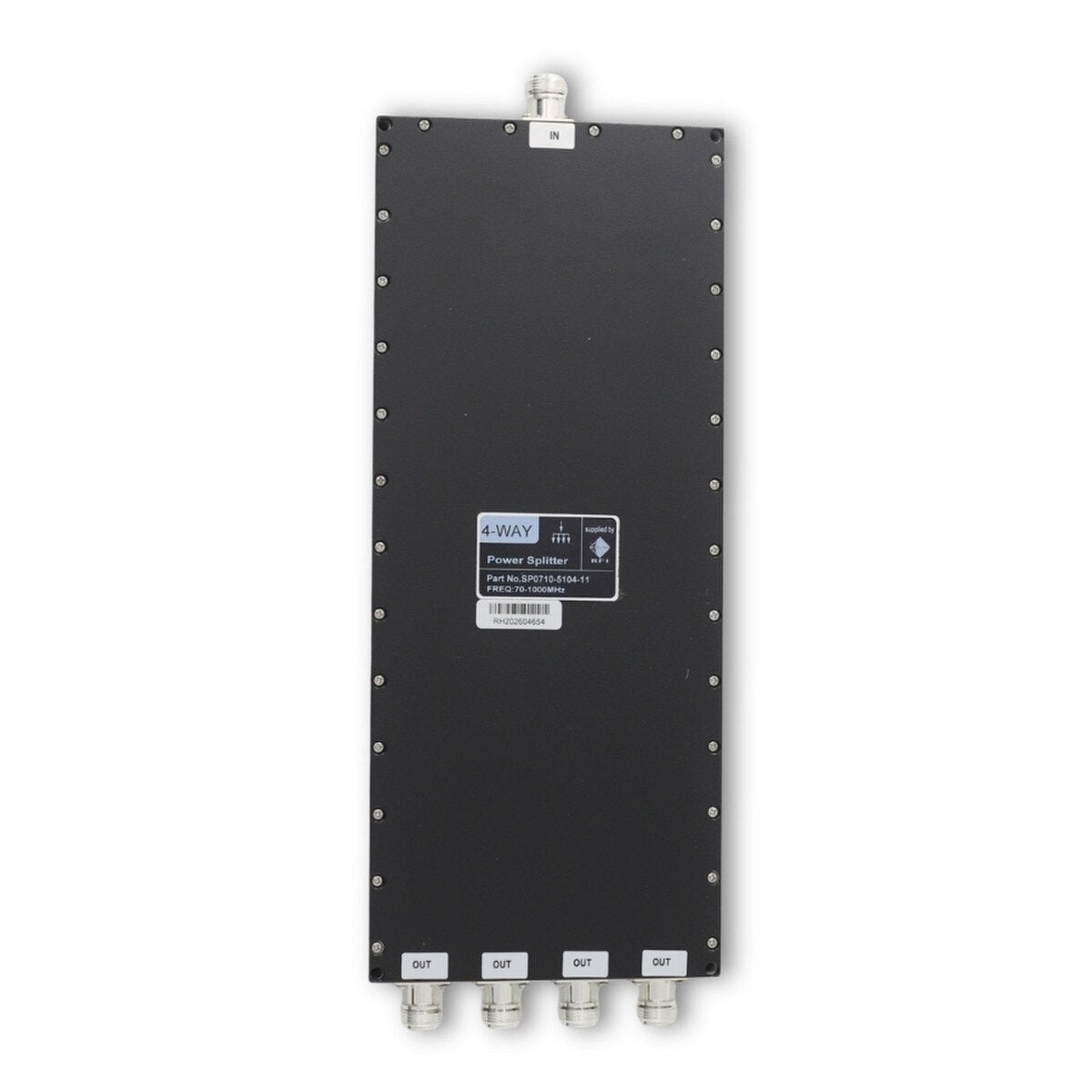 RFI SP0710-5104-11 Power Splitter / Combiner, 4-Way, 70-1000 MHz, 100W, N Female (EX-RENTAL)