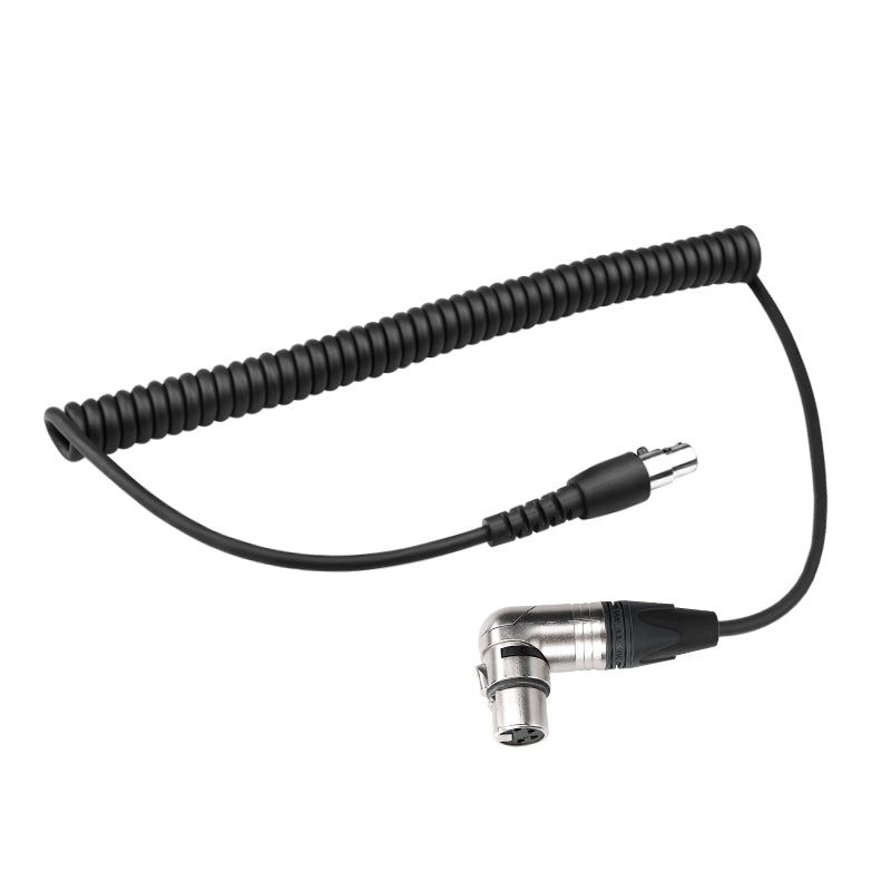 D2N XLR4 90 Degree Female to TA5 Female Curly Adapter Cable