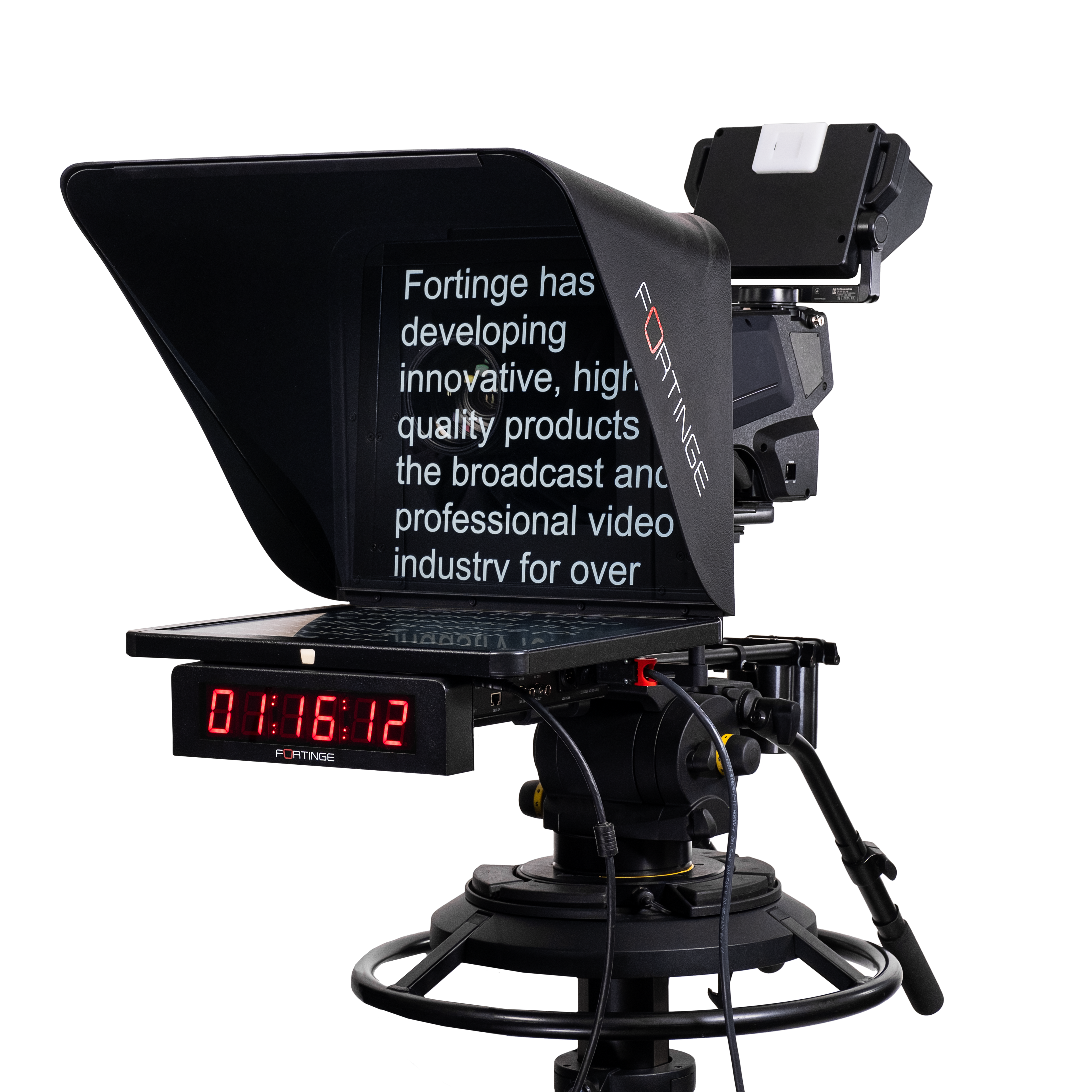19" HIGH BRIGHTNESS STUDIO TELEPROMPTER with IP Input