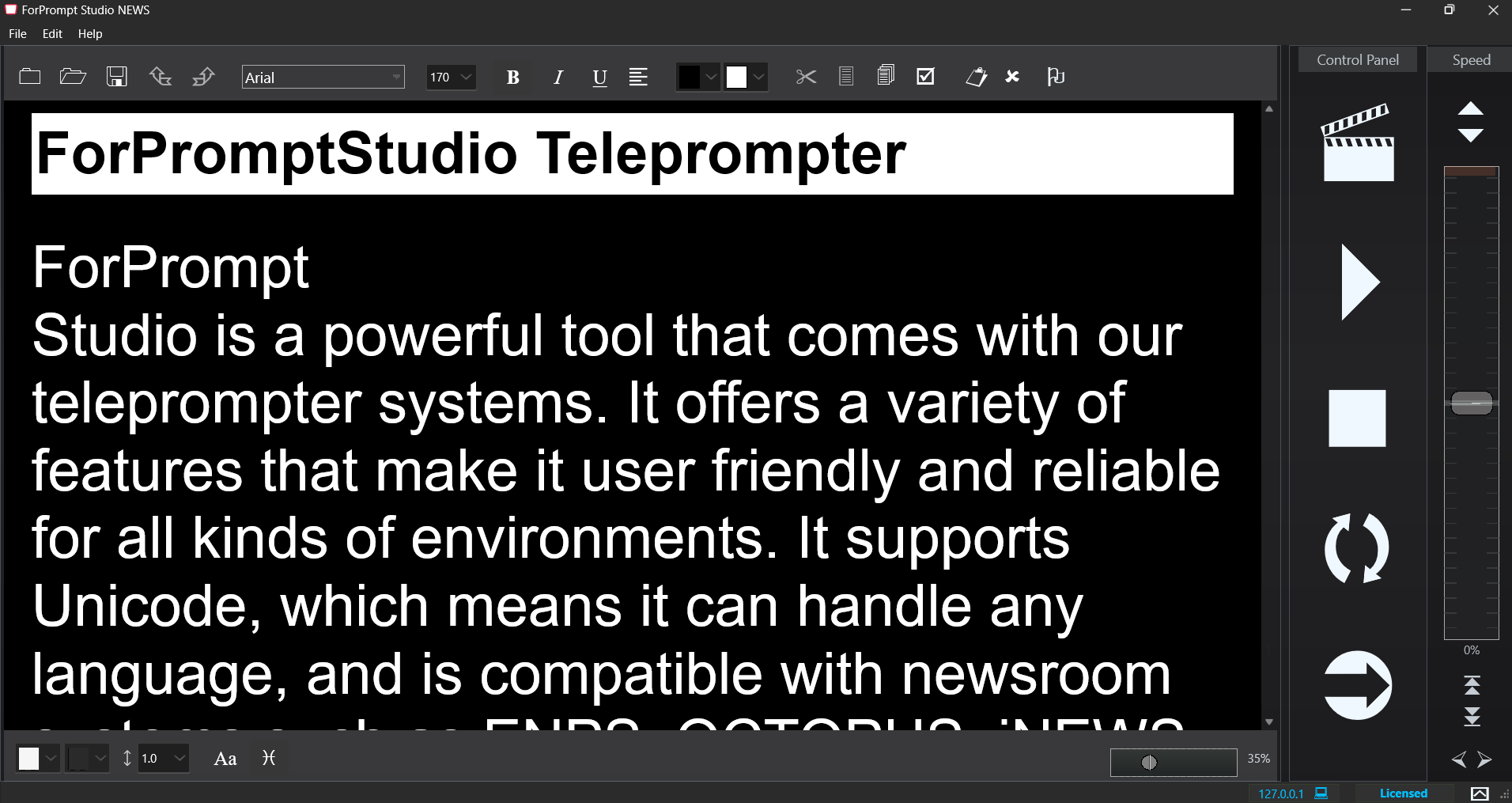 STUDIO TELEPROMPTER SOFTWARE - DONGLE VERSION