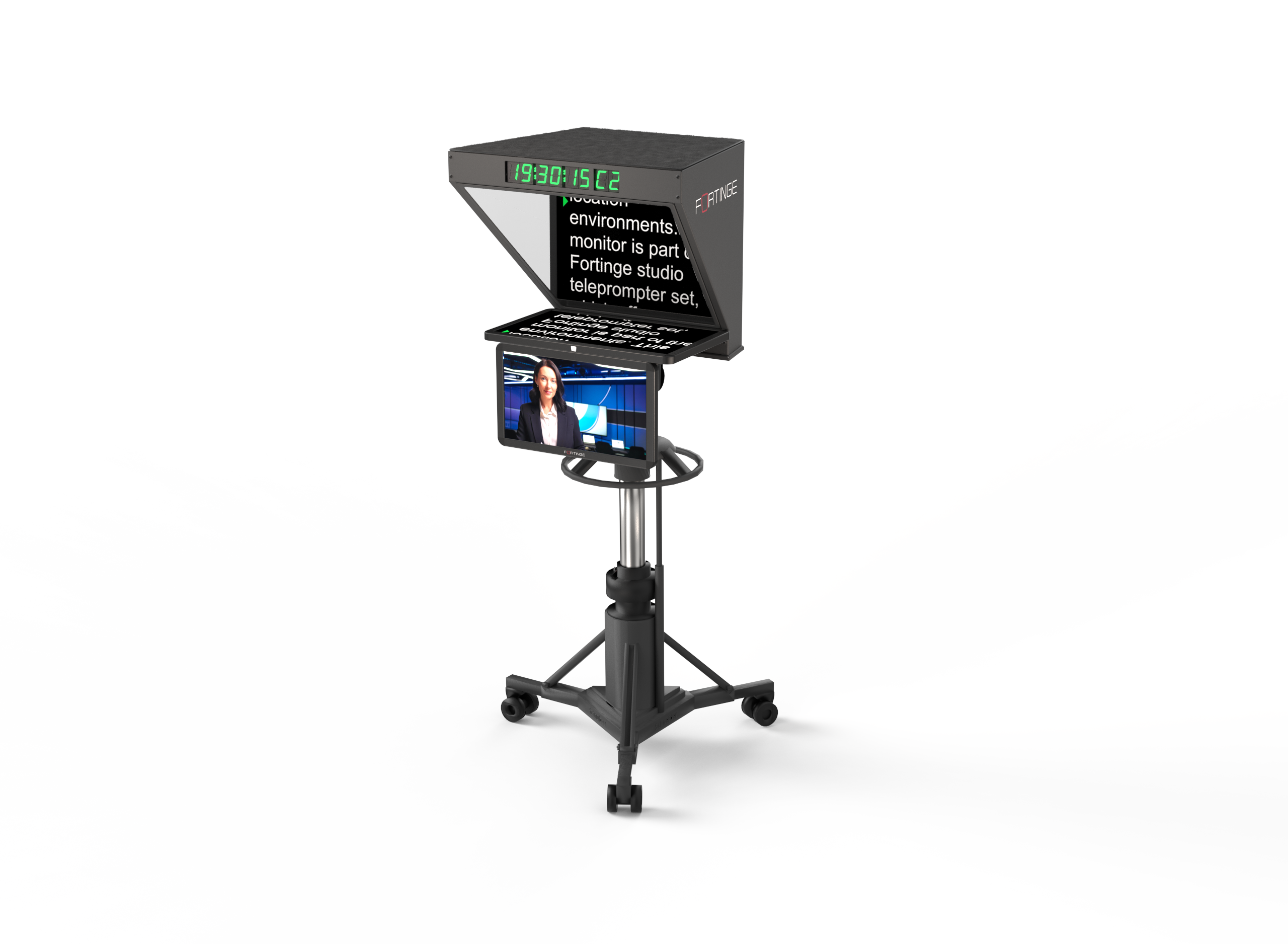 19" STUDIO TELEPROMPTER with SDI IN/OUT for PTZ CAMERAS
