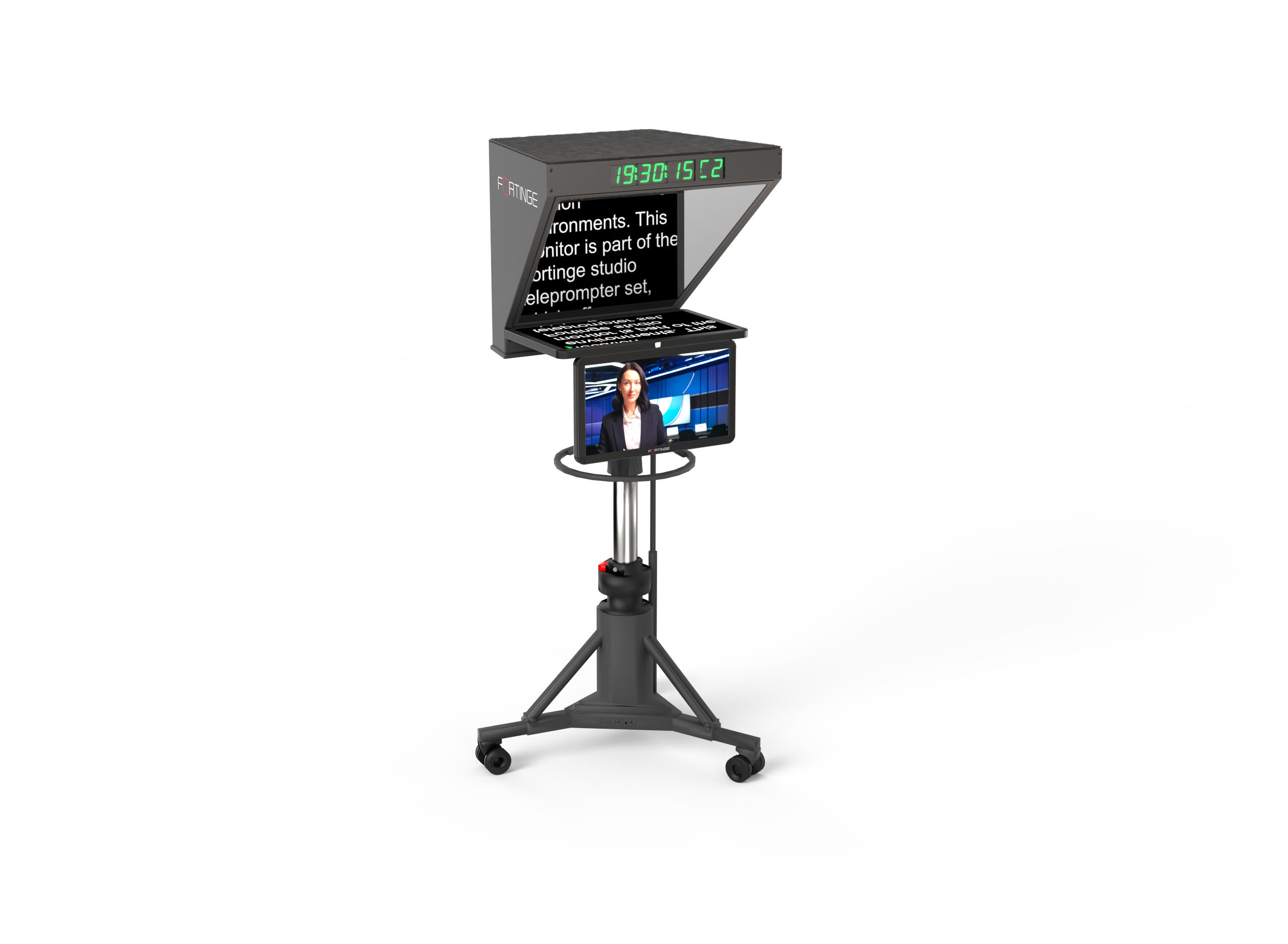 19" STUDIO TELEPROMPTER with SDI IN/OUT for PTZ CAMERAS
