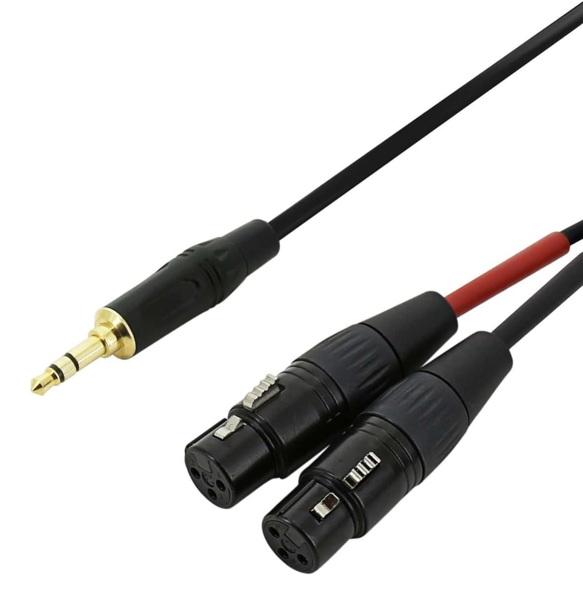 Dual XLR(f) to 3.5mm TRS - Stereo XLR Signal Combiner - 30cm Main image