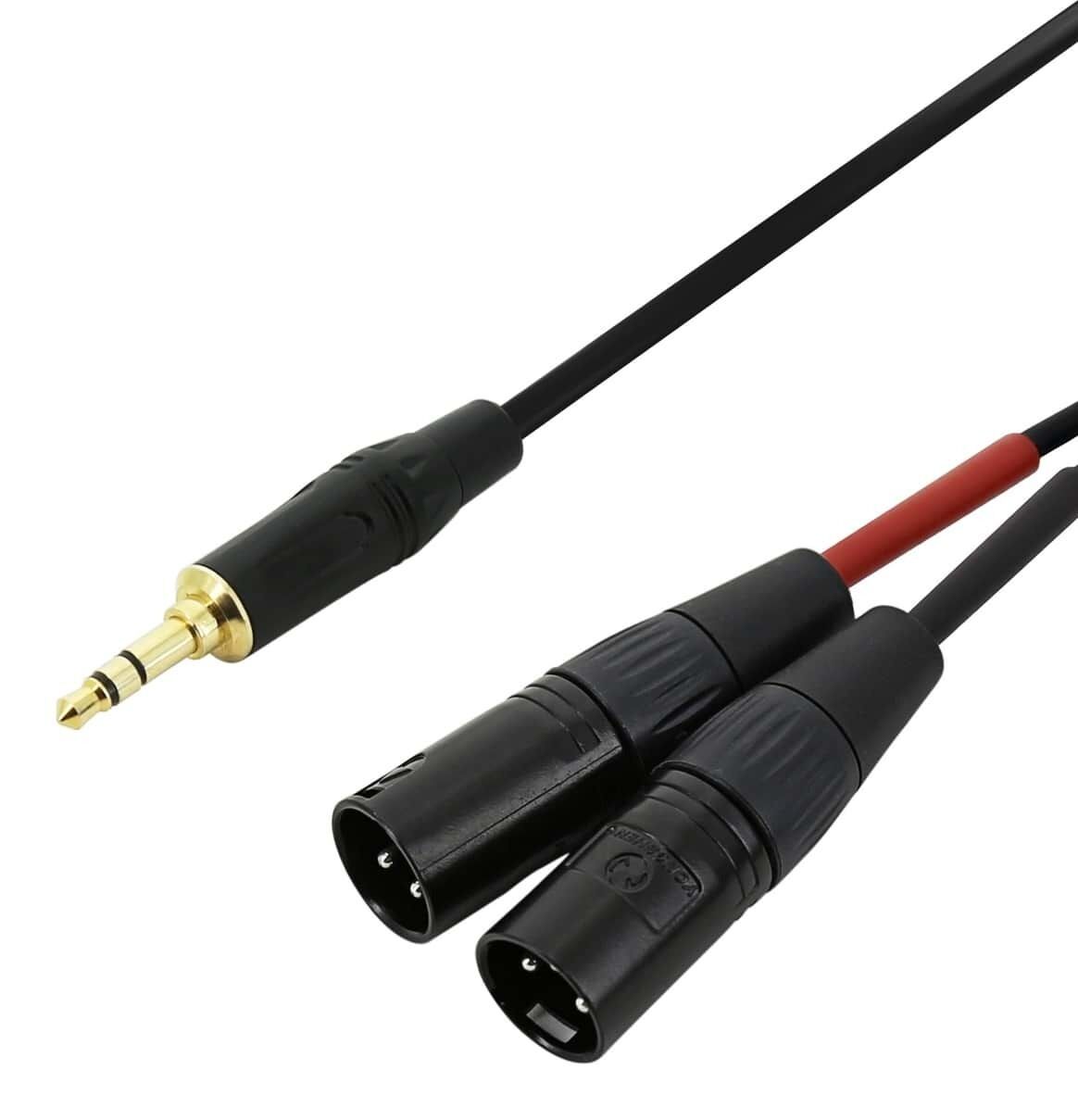 Dual XLR(m) to 3.5mm TRS - Stereo Signal Headphone Splitter