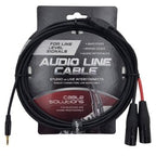 Dual XLR(m) to 3.5mm TRS - Stereo Signal Headphone Splitter