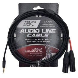 Dual XLR(m) to 3.5mm TRS - Stereo Signal Headphone Splitter