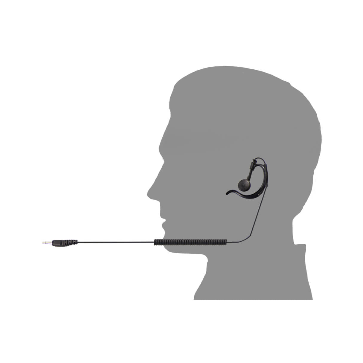 Tait Earpiece C-Hook with Right Angle Jack Main image
