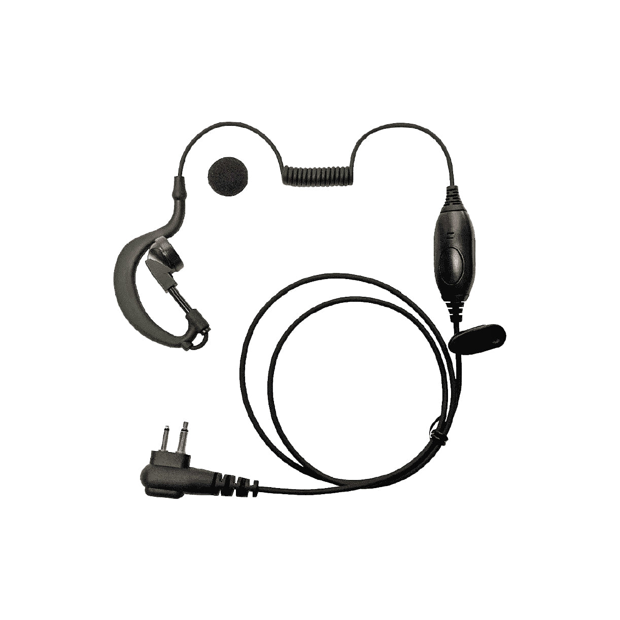 Tait TP2 C Style Earpiece with PTT and Mic